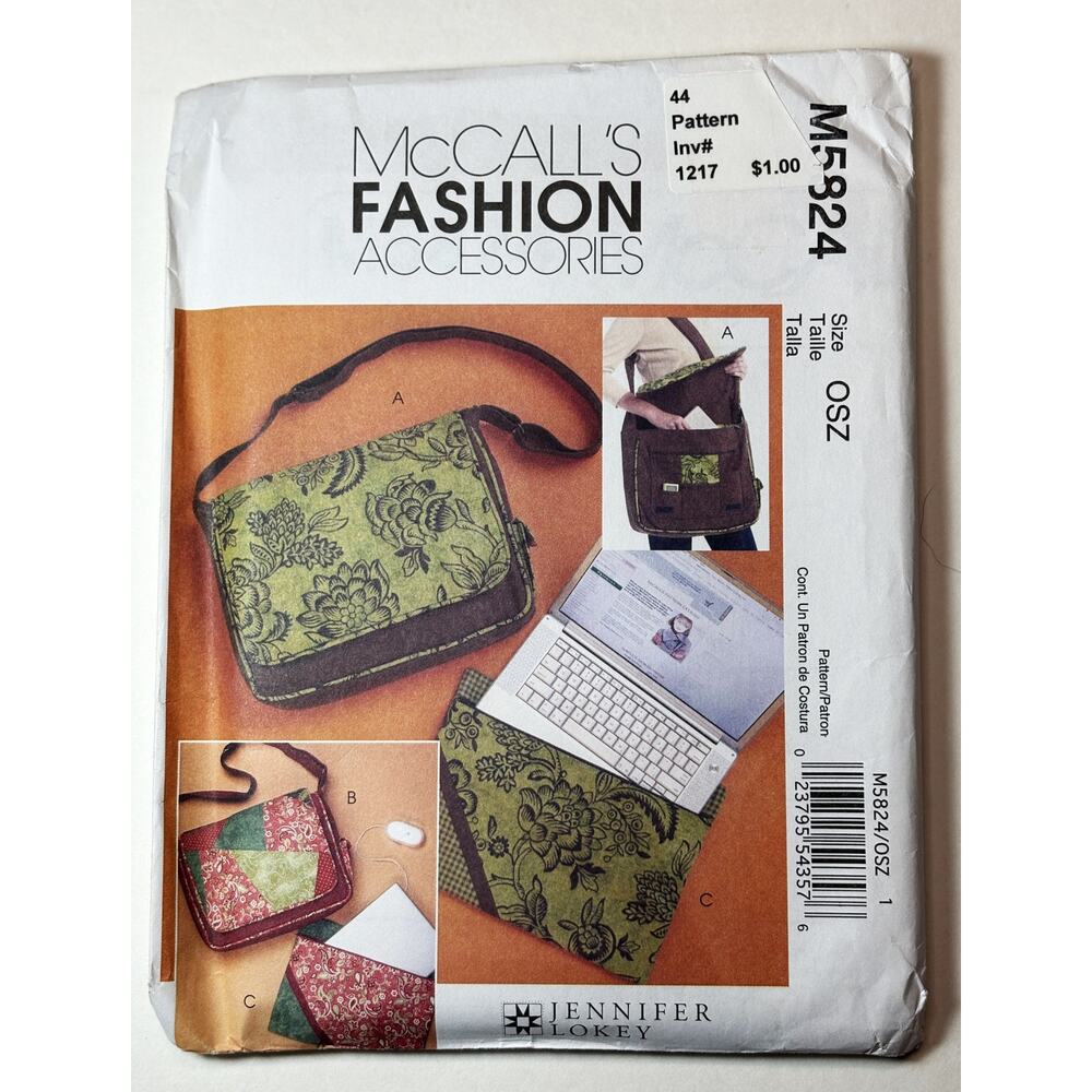 McCall's 5824 Fashion Accessories Bag and Laptop Cover vn